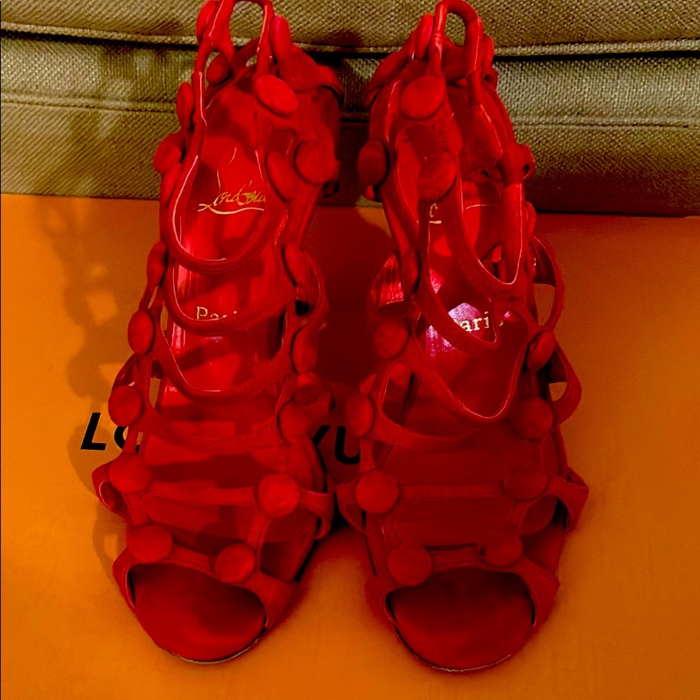 Red Strappy Women's Shoes